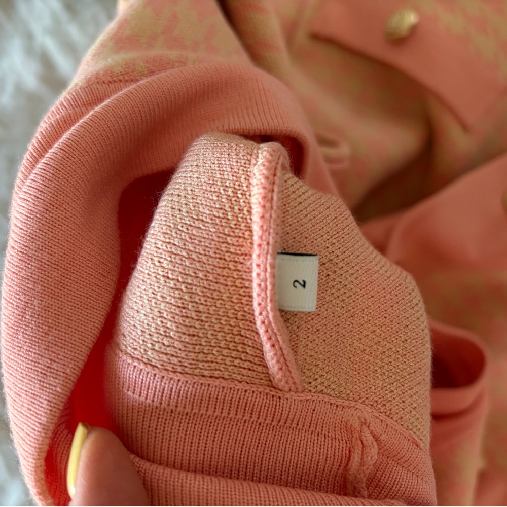 Sandro Women's Pink and Cream Cardigan - Picture 7 of 8